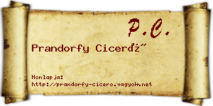 Prandorfy Ciceró névjegykártya